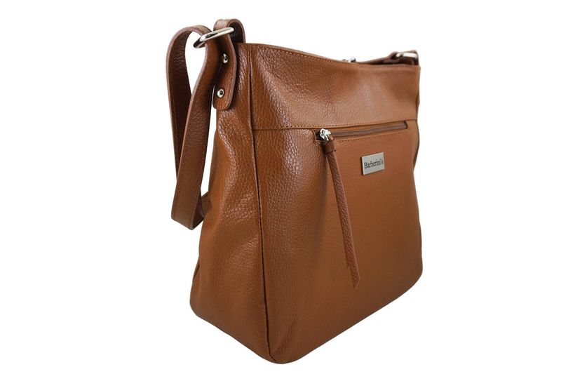 Torebka codzienna skórzana damska - Brązowa jasna zdjęcie 4