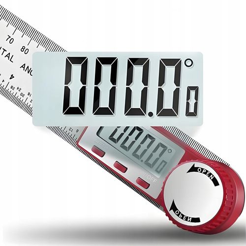 METALOWY KĄTOMIERZ ELEKTRONICZNY CYFROWY Z EKRANEM LCD 200mm 360° + na Arena.pl