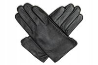 Męskie Rękawiczki Skórzane Ocieplane Czarne rXL Skóra Naturalna PRIUS 52