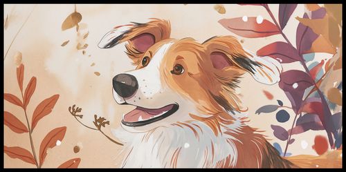 Plakat 91,3x44,5cm Collie Jesienną Porą na Arena.pl