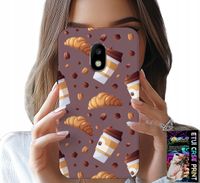 ETUI DO SAMSUNG GALAXY J5 2017 - CASE Z KAWĄ ROGALIKAMI I ZIARNAMI W TLE