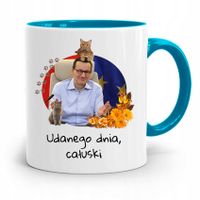 Kubek Błękitny Politycy Premier Mateusz Morawiecki Z Nadrukiem Ze Zdjęciem