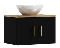 Szafka łazienkowa wisząca MARKUS 60 czarna z umywalką Eliza B (W7)