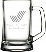 Grawerowany Kufel Szklany z Logo Upominek Reklamowy 50 sztuk