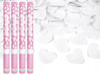 WYSTRZAŁOWE KONFETTI BIAŁE SERCA ŚLUB 60cm x4