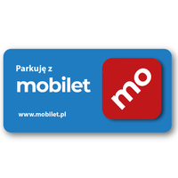 Naklejka Parkingowa Parkuję z MOBILET na szybę od wewnątrz TRWAŁA 7,5x4