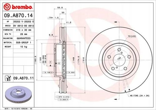 TARCZA HAM PRZOD 316X30 V BREMBO na Arena.pl