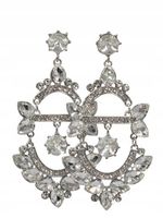 Duże kolczyki kryształki białe orientalne 8,5cm