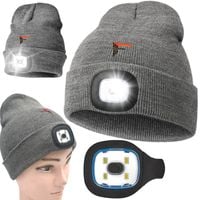 czapka led szara