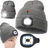 czapka led szara