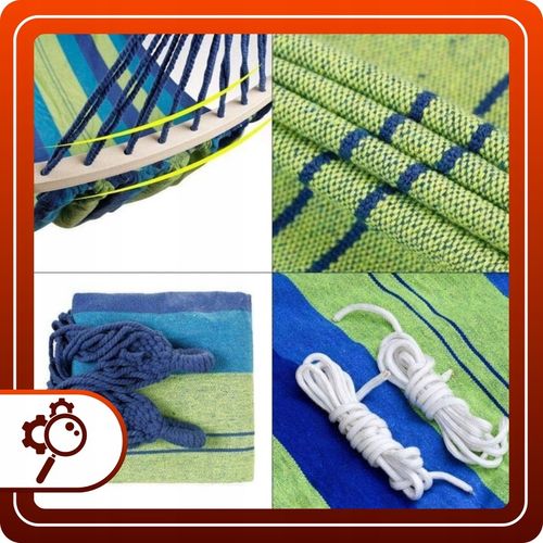 Hamak Ogrodowy XXL Bawełniany mocny turystyczny 2 osobowy huśtawka + torba na Arena.pl