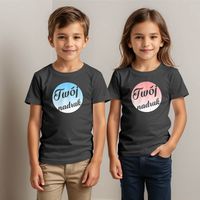 Dziecięca bawełniana koszulka z Twoim nadrukiem - grafitowa 7-8