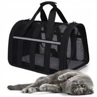 DUŻA SOLIDNA TORBA PODRÓŻNA TRANSPORTER DO KOTA PSA KRÓLIKA ZWIERZĄT CZARNA