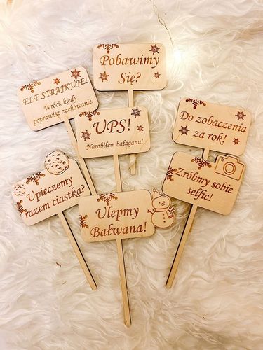 ZESTAW PAKA GADŻETÓW DREWNIANYCH DLA ELFA TABLICZKI ELFOMTER ZADANIA DRZWI na Arena.pl