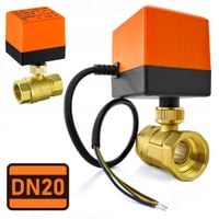 Elektrozawór Sterownik Przepływu Wody Kulowy Automatyka DN20 3/4" 230V 20W