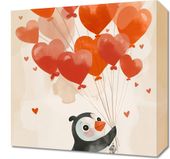Obraz 40x40cm Pingwinek z Balonami