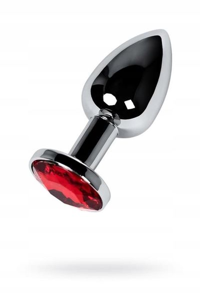 Silver Anal Plug With  Red Gem zdjęcie 1