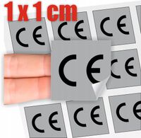 SZARA Naklejka Certyfikowane Oznaczenie CE CERTYFIKAT 1x1 cm 500 szt