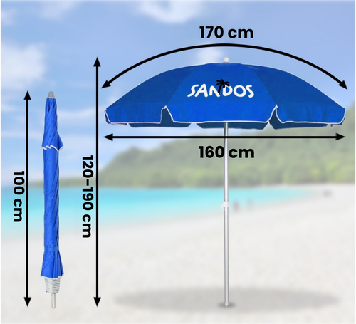 Parasol plażowy w kolorze niebieskim na Arena.pl