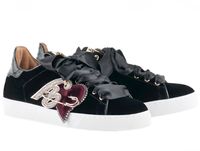 Hogl Półbuty damskie - Kryształki Swarovsky - rozmiar 35 - skóra, czarne