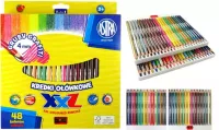 Kredki ołówkowe do rysowania dla dzieci - zestaw 48 kolorów + temperówka