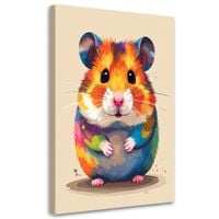 Obraz do pokoju dziecka niemowlaka, Kolorowy chomik zwierzęta