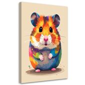 Obraz do pokoju dziecka niemowlaka, Kolorowy chomik zwierzęta domowe