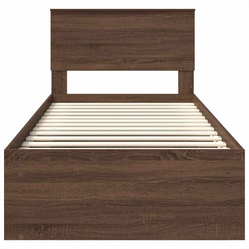 Ramka łóżka Brązowy dąb 90 x 200 cm Materiał drewnopochodny na Arena.pl