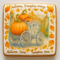 CIASTKO LUKROWANE PUMPKIN PRINCESS ROZ.S KWADRAT JESIEŃ RĘCZNIE ROBIONE