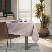 Obrus Plamoodporny GAIA Mankiet + Lamówka 120x200 Pudrowy Róż AmeliaHome