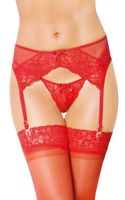 koronkowy pas do pończoch z stringami softline 3317 czerwony m/l