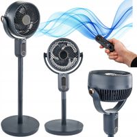 WENTYLATOR PODŁOGOWY WIATRAK STOJĄCY OSCYLACJA 4D REGULACJA LCD PILOT 50W