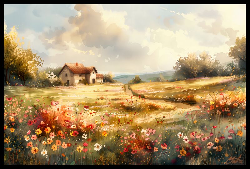 Plakat 60x40cm Sielski Domek zdjęcie 2