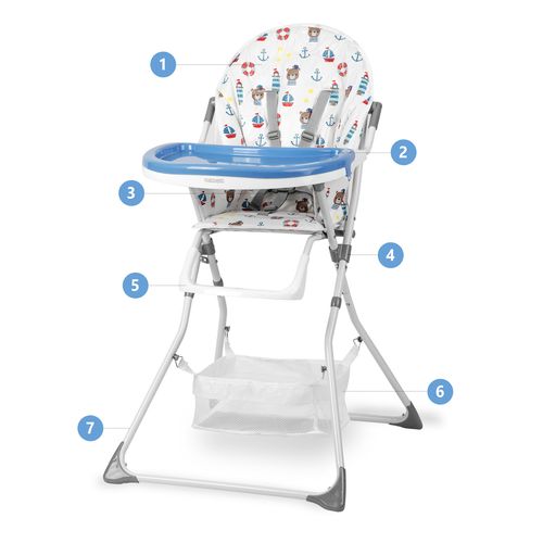 Krzesełko do karmienia Eldo biało-niebieski na Arena.pl