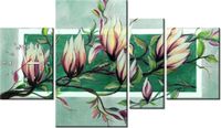 70CM 120CM OBRAZ 4 ELEM SŁODYCZ MAGNOLII ZIELENI ŚCIENNY