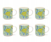Zestaw 6 filiżanek, wielokolorowych, porcelanowych, 100 ml