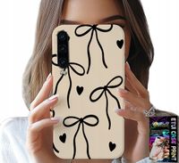 ETUI DO HUAWEI P30 - BEŻOWE KOKARDKI WSTĄŻKA MODNE WZORY