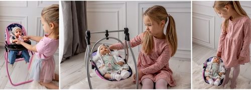 Wózek dla lalek 3w1 ŁÓŻECZKO KRZESEŁKO POŚCIEL TORBA PRZEWIJAK ZESTAW XXL na Arena.pl