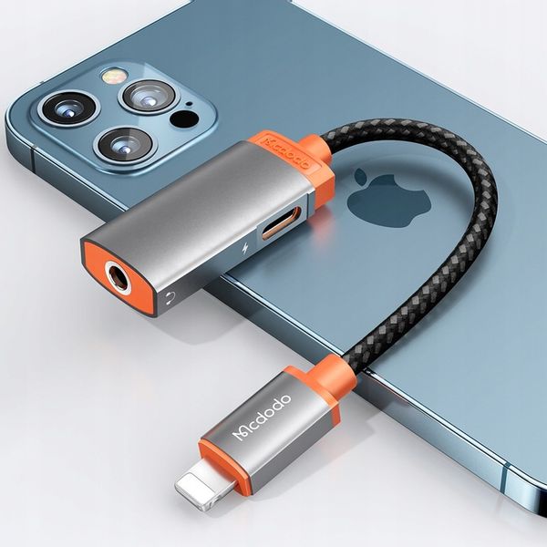 MCDODO PRZEJŚCIÓWKA ADAPTER LIGHTNING MINI JACK 3,5MM KABEL DO IPHONE 13 14 zdjęcie 5