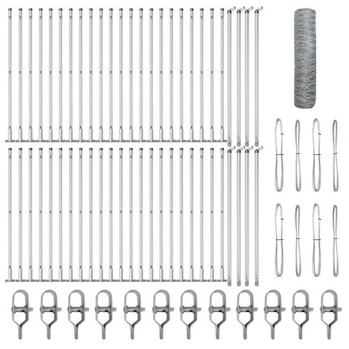 Ogrodzenie z słupkami Srebrny 0.4 x 100 m Stal pokryta PCV na Arena.pl