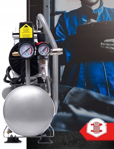 SPRĘŻARKA KOMPRESOR BEZOLEJOWY MOCNY WYDAJNY 6L 550W DWA TŁOKI R2 10 BAR na Arena.pl