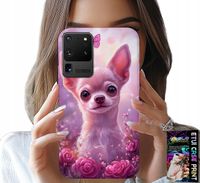 ETUI DO SAMSUNG GALAXY S20 Ultra - SŁODKA CHIHUAHUA NA RÓŻOWYM TLE KWIATAMI