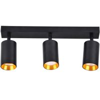 Salonowa lampa przysufitowa Maribel reflektorki hol czarne złote