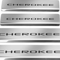 Listwa progowa JEEP CHEROKEE MK5 KL Stal nierdzewna 304 połysk z czarnymi