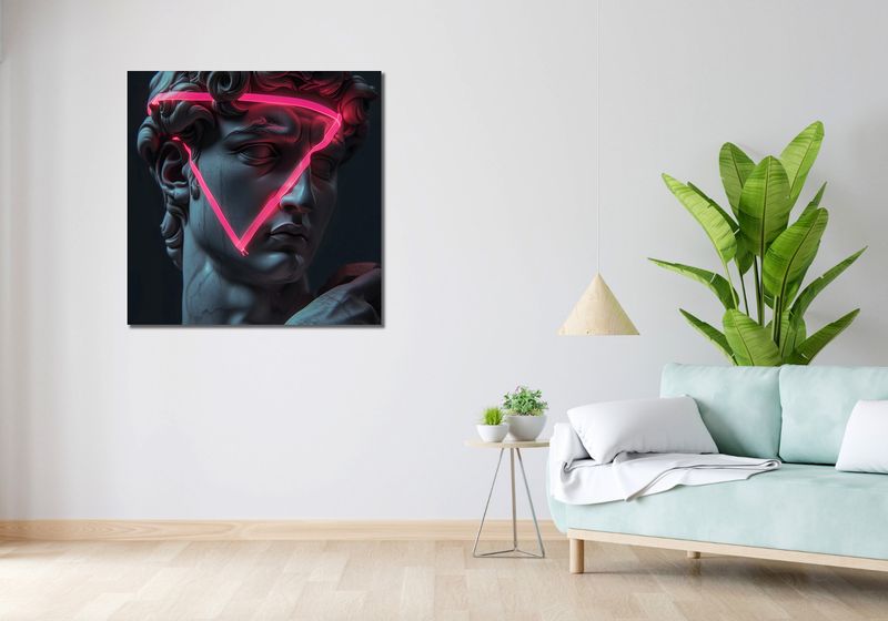 Obraz 90x90cm Neonowy Renesans zdjęcie 2