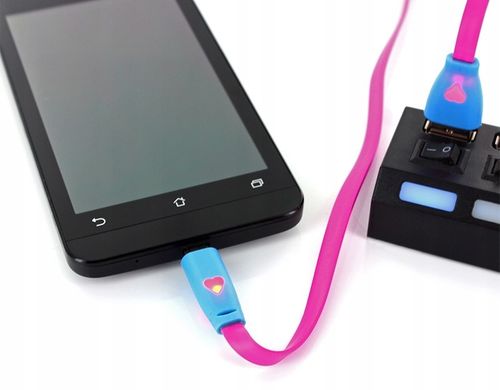 Kabel Micro USB Świecący 1m Ładowarka do samochodu na Arena.pl