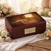 Katolicka urna kremacyjna Pusty Grób Zmartwychwstanie Drewniana urna