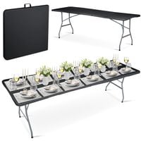 Stół cateringowy ogrodowy składany 244 cm Plonos czarny