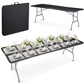 Stół cateringowy ogrodowy składany 244 cm Plonos czarny