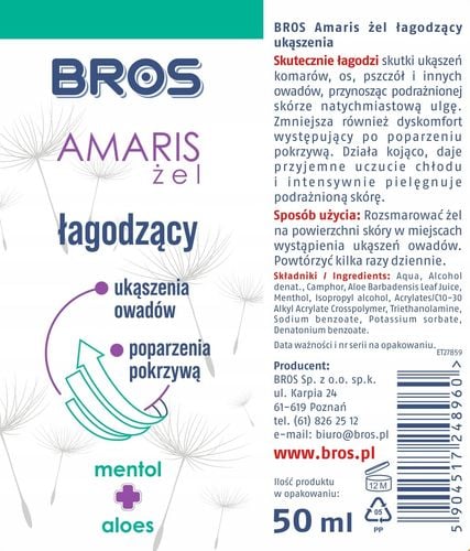 bros - amaris - żel łagodzący ukąszenia 50ml na Arena.pl